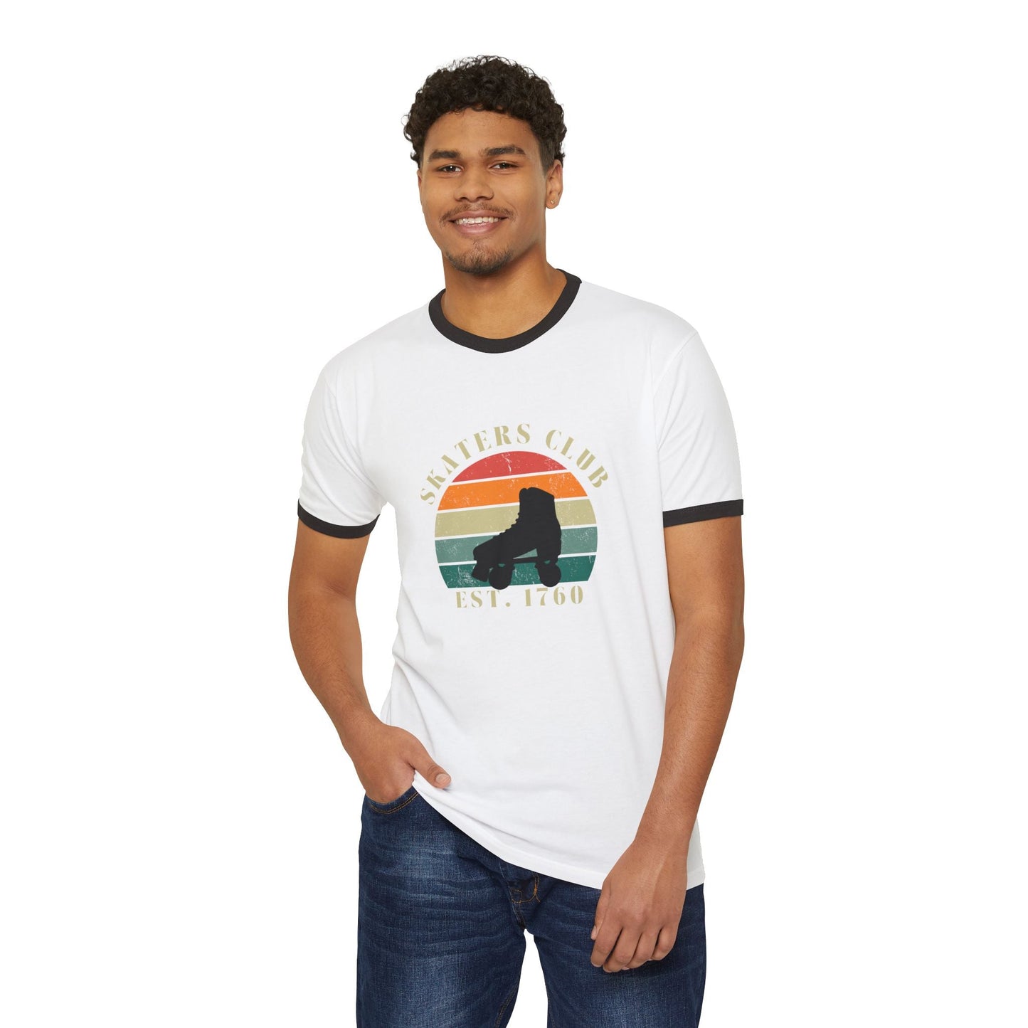 Retro Skaters Club Unisex Cotton Ringer T-Shirt