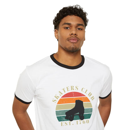 Retro Skaters Club Unisex Cotton Ringer T-Shirt