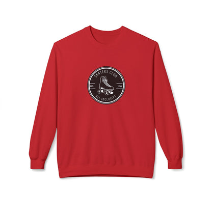 Round Black Skaters Club Unisex Fleece Crewneck Sweatshirt