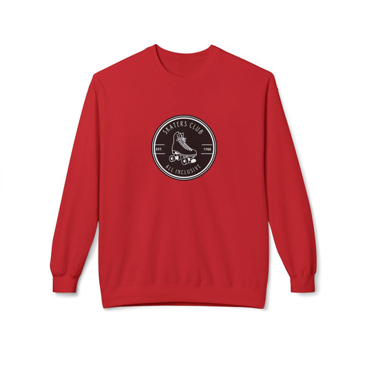 Round Black Skaters Club Unisex Fleece Crewneck Sweatshirt