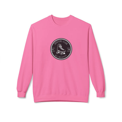 Round Black Skaters Club Unisex Fleece Crewneck Sweatshirt