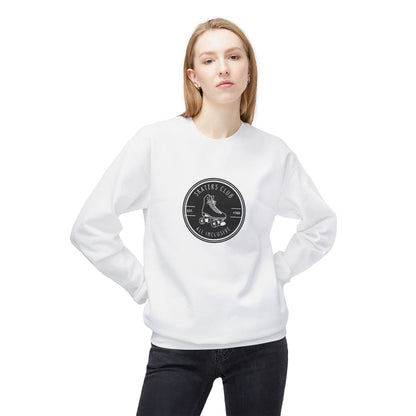 Round Black Skaters Club Unisex Fleece Crewneck Sweatshirt