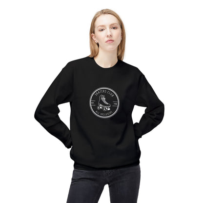 Round Black Skaters Club Unisex Fleece Crewneck Sweatshirt