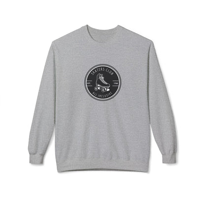Round Black Skaters Club Unisex Fleece Crewneck Sweatshirt