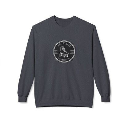 Round Black Skaters Club Unisex Fleece Crewneck Sweatshirt