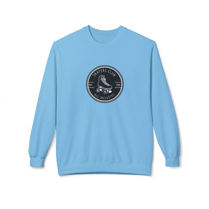 Round Black Skaters Club Unisex Fleece Crewneck Sweatshirt