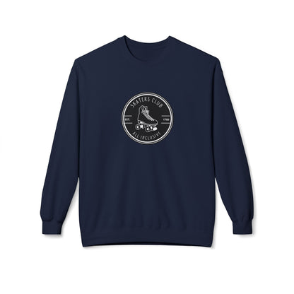Round Black Skaters Club Unisex Fleece Crewneck Sweatshirt