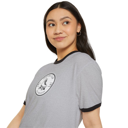 Round White Skaters Club Unisex Cotton Ringer T-Shirt