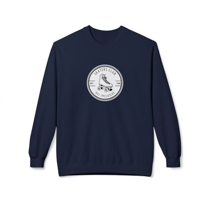 Round White Skaters Club Unisex Fleece Crewneck Sweatshirt