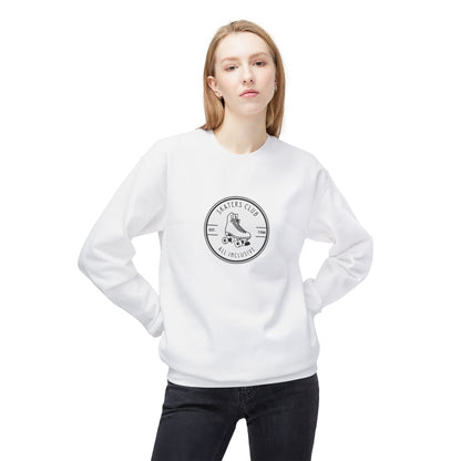Round White Skaters Club Unisex Fleece Crewneck Sweatshirt