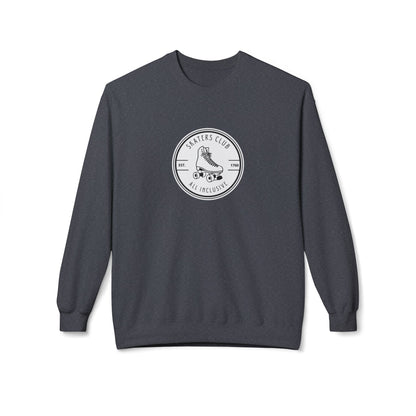 Round White Skaters Club Unisex Fleece Crewneck Sweatshirt