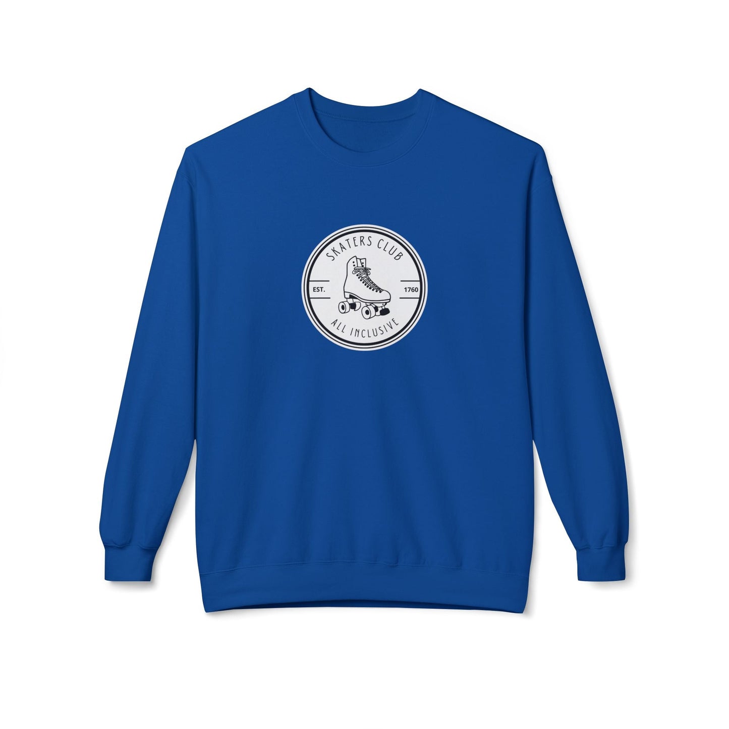 Round White Skaters Club Unisex Fleece Crewneck Sweatshirt