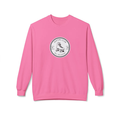 Round White Skaters Club Unisex Fleece Crewneck Sweatshirt