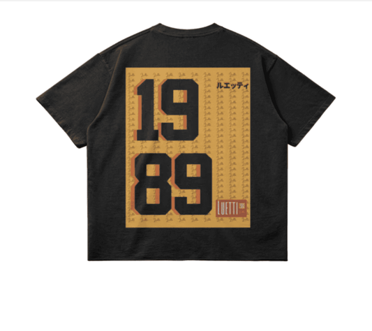 Premium Quality Japanese "Vintage" Script Oversized Raw Hem T-shirt