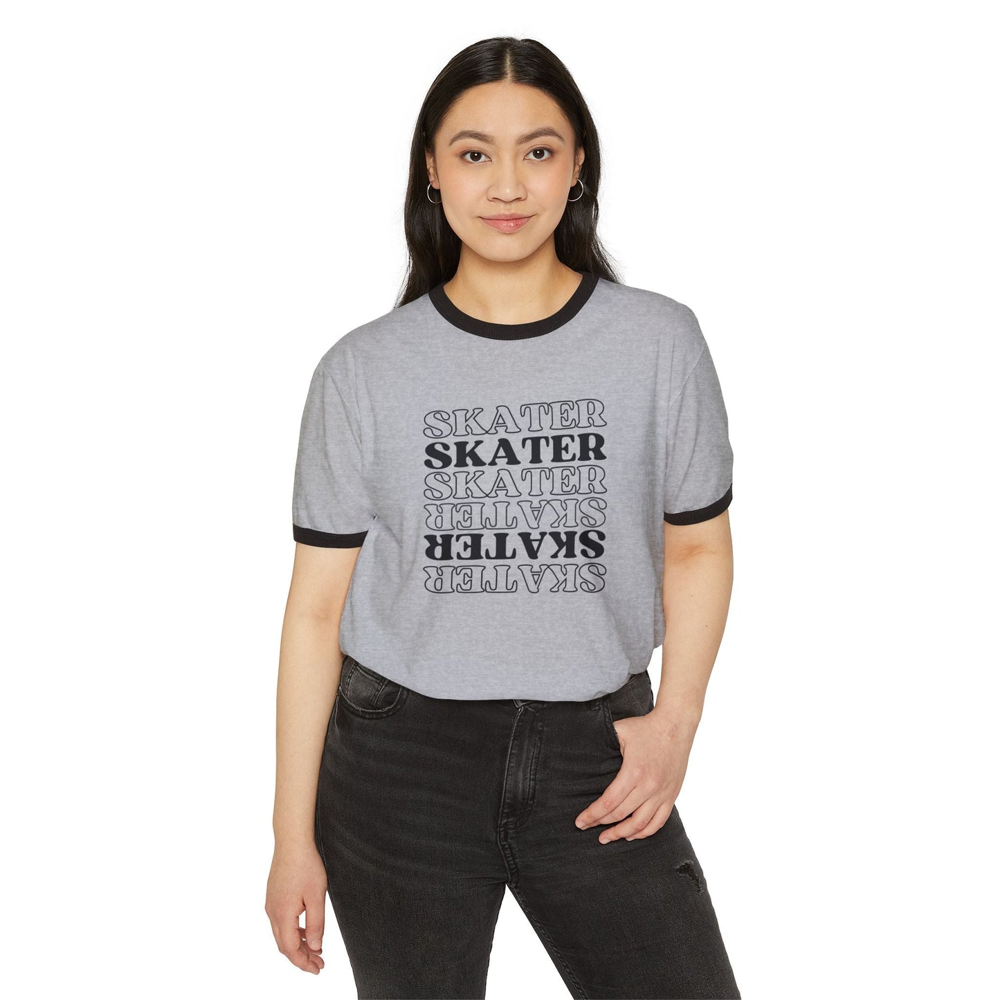 Statement Skater Unisex Cotton Ringer T-Shirt