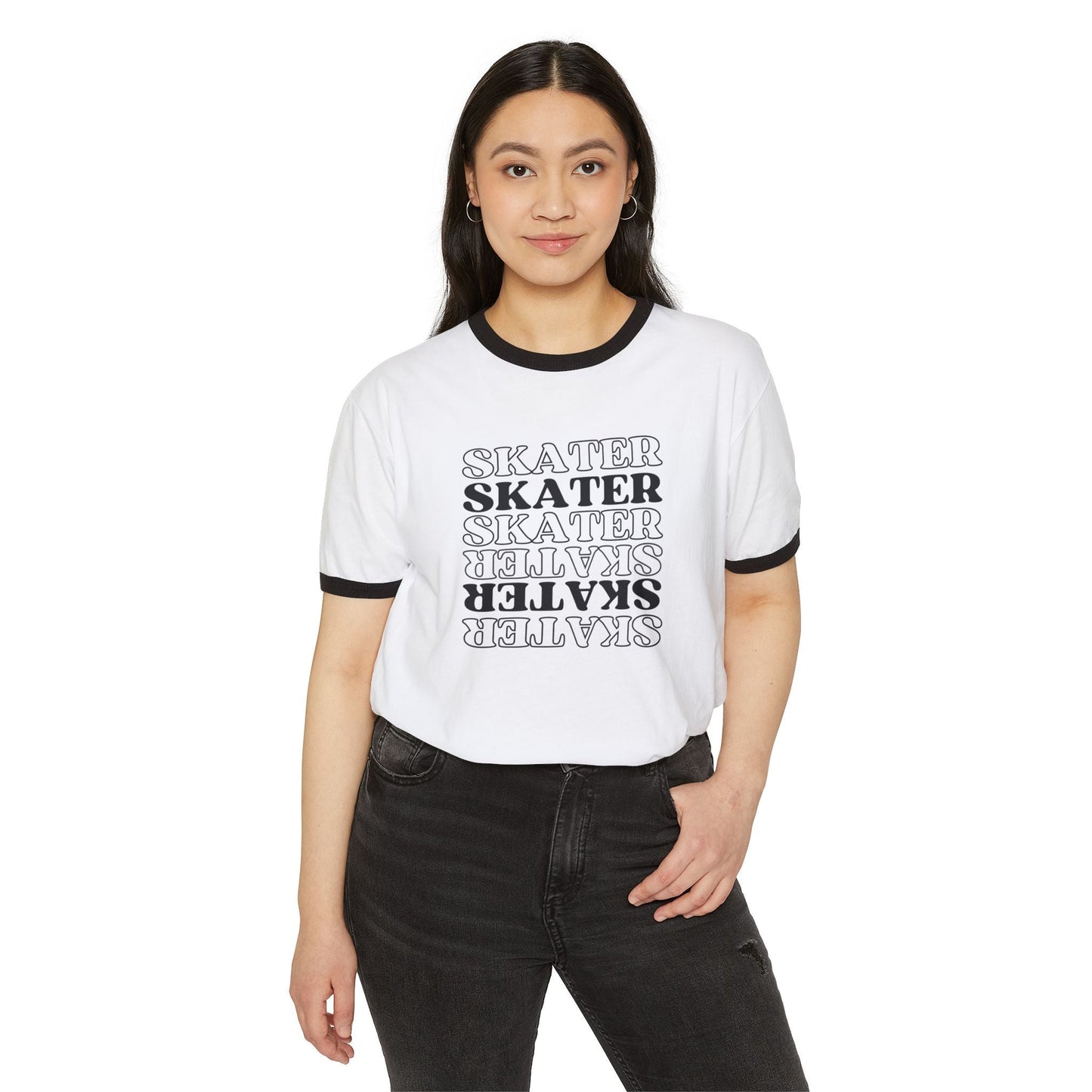 Statement Skater Unisex Cotton Ringer T-Shirt