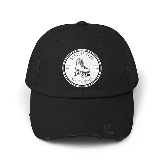 White Skaters Club Distressed Cap