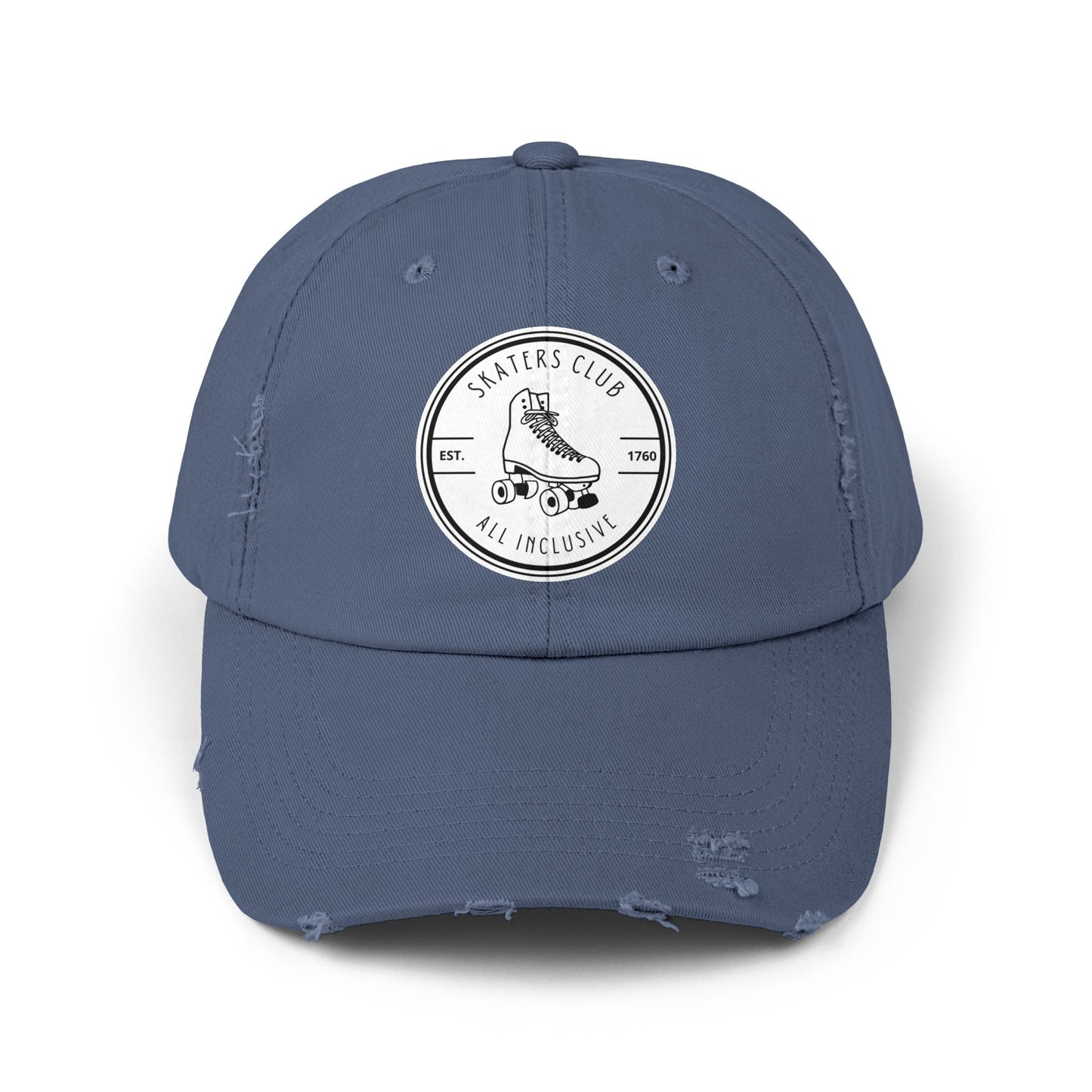 White Skaters Club Distressed Cap