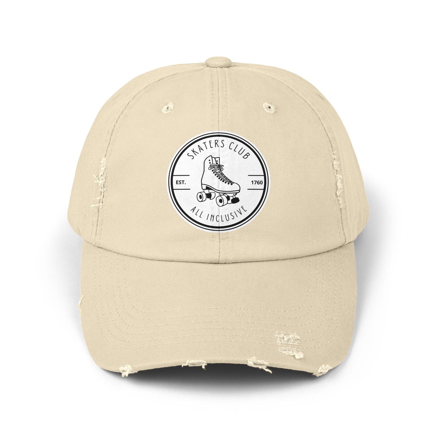 White Skaters Club Distressed Cap
