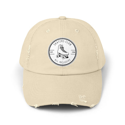 White Skaters Club Distressed Cap