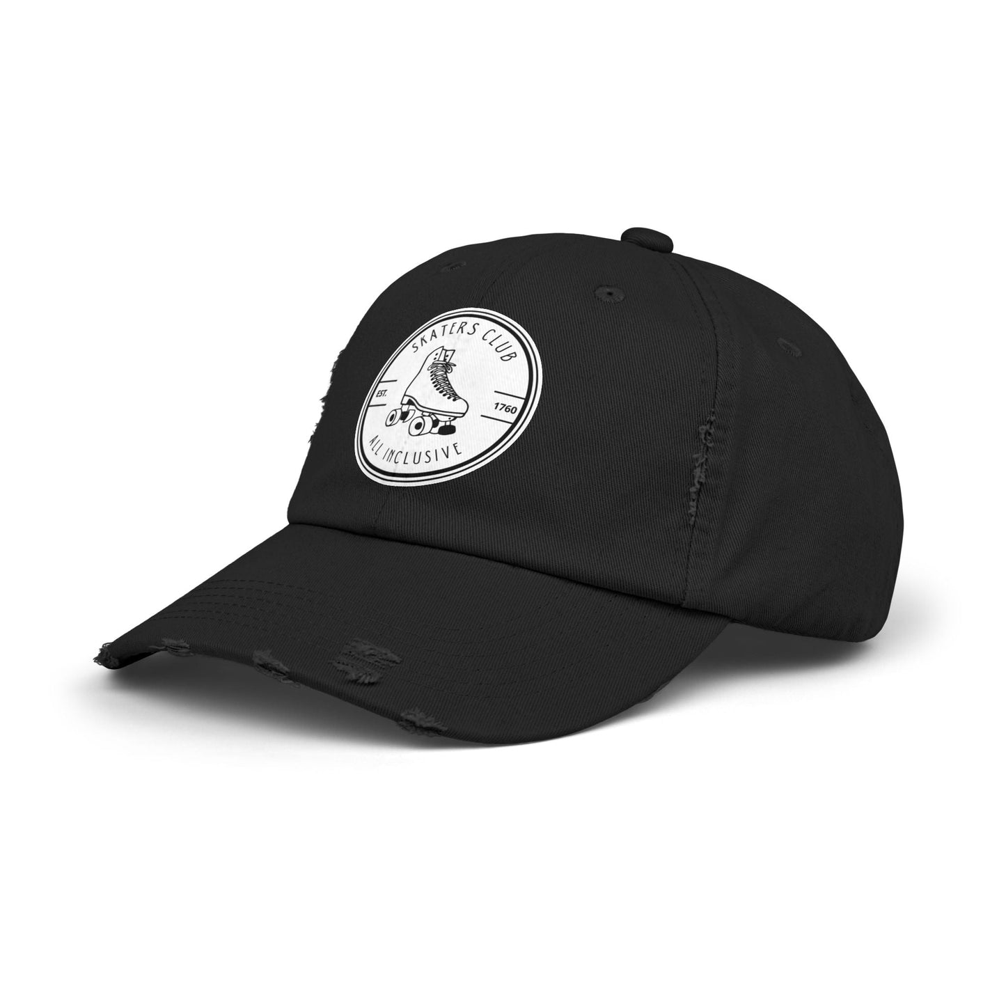 White Skaters Club Distressed Cap