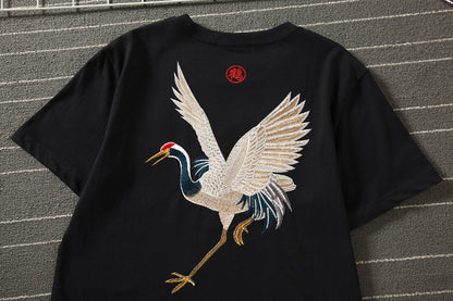 KH858 Flying Crane Embroidery Tee