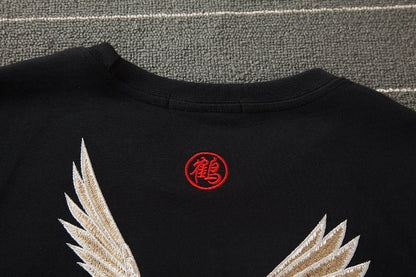 KH858 Flying Crane Embroidery Tee