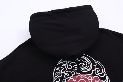 YE735 Red Suns Cranes Hoodie