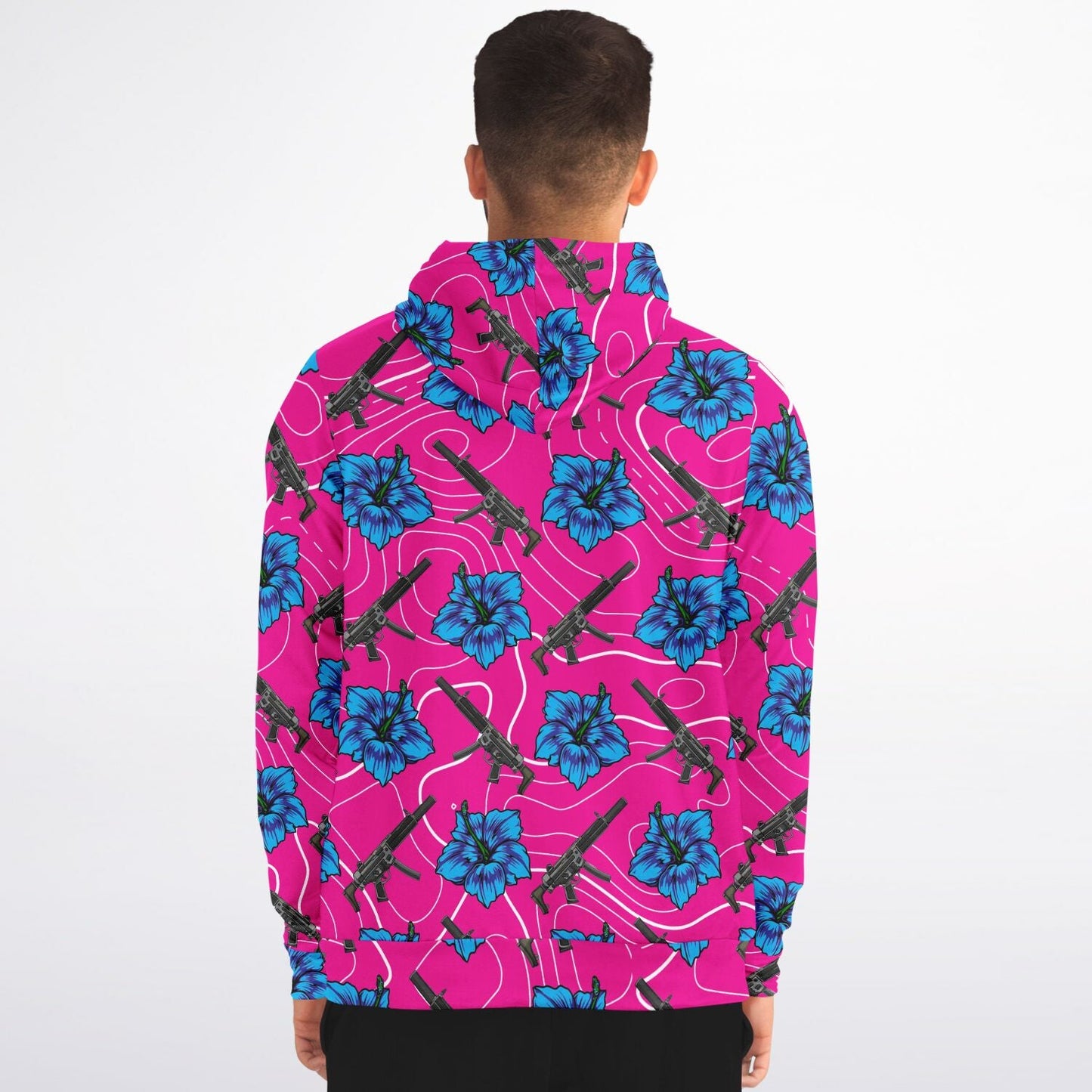 Rad Palm High Capacity Hibiscus Zip Up Hoodie