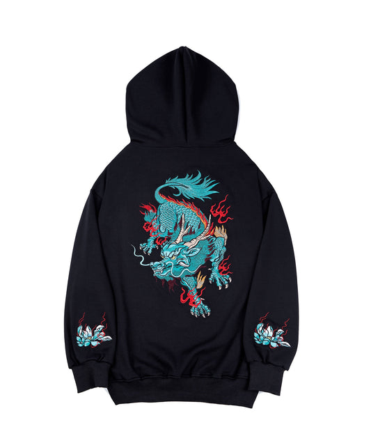 KH9033 Blue Kirin Embroidery Hoodie