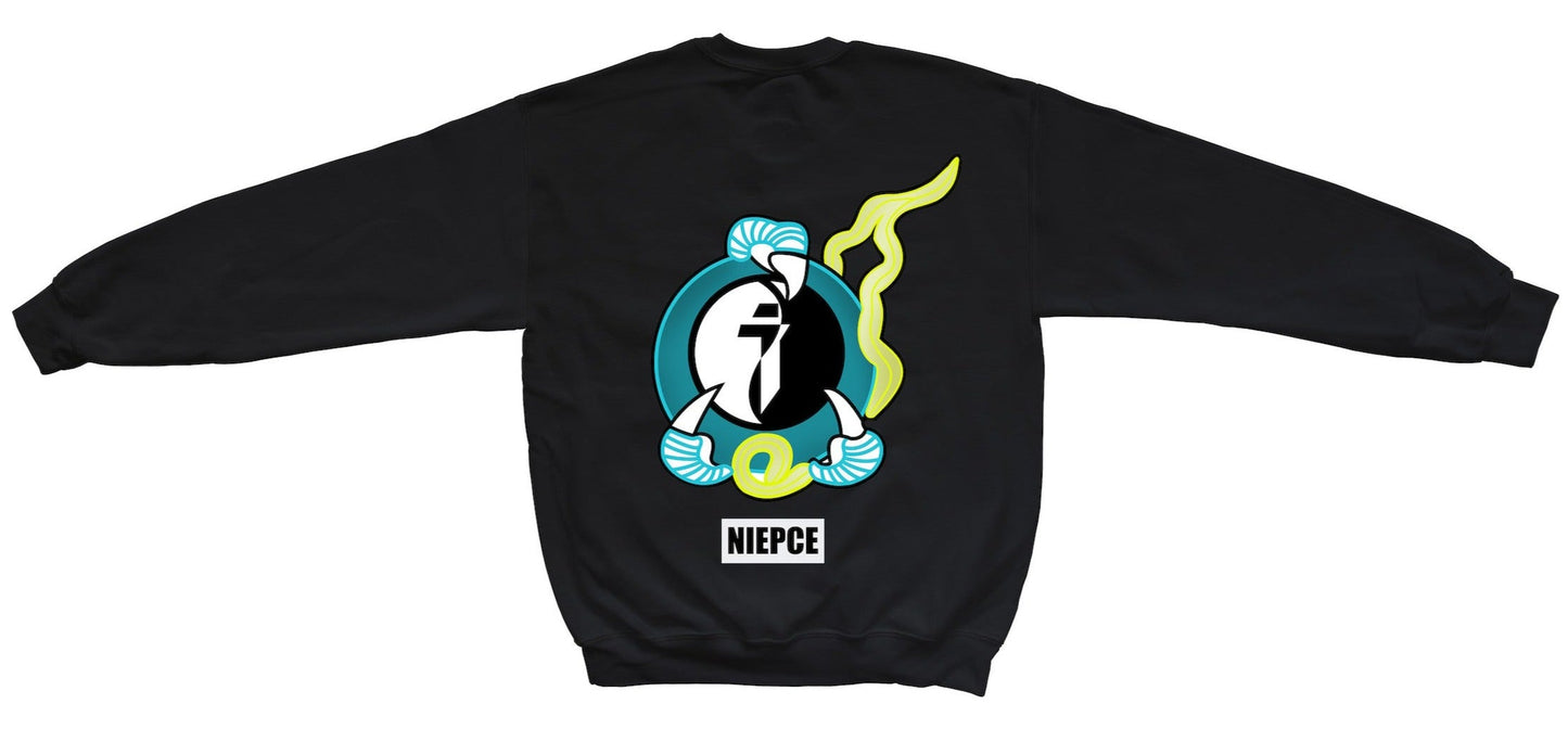 Blue Yin Yang Dragon Claw Crewneck