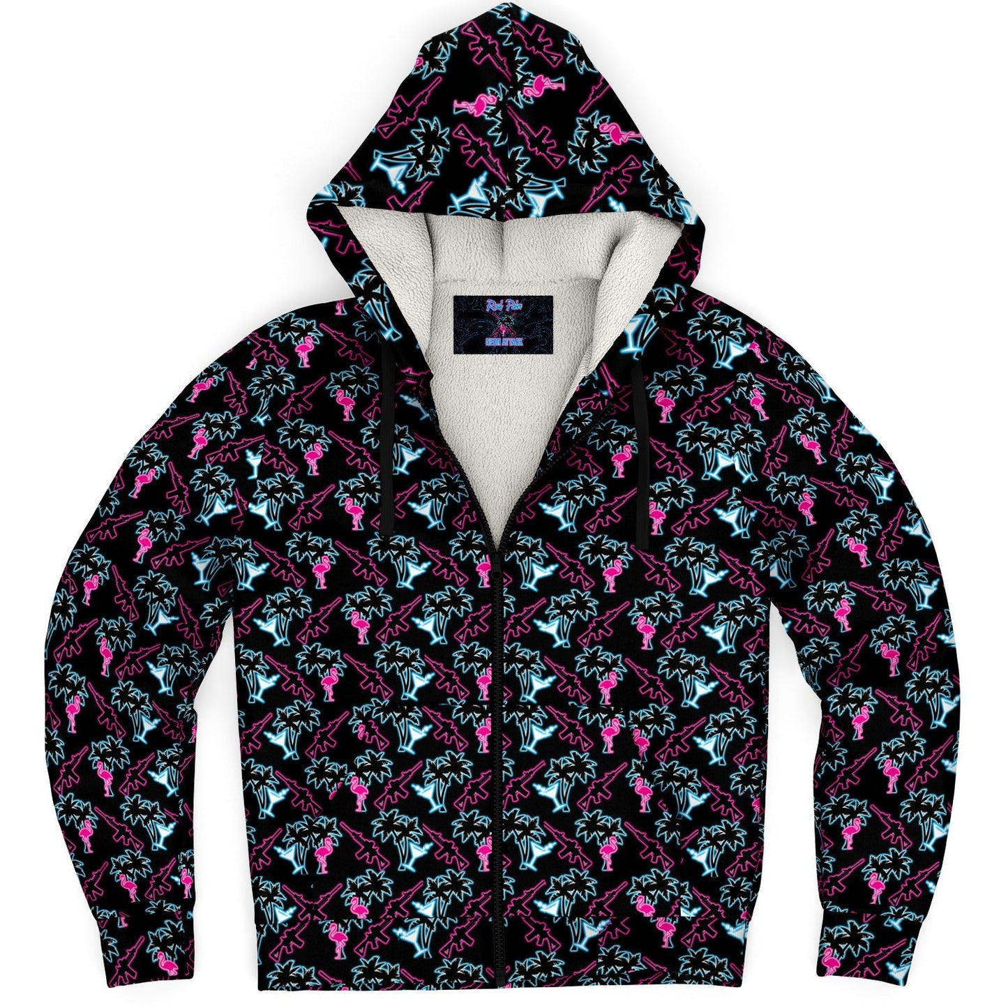 Rad Palm Neon Attack Fleece Lined Hoodie