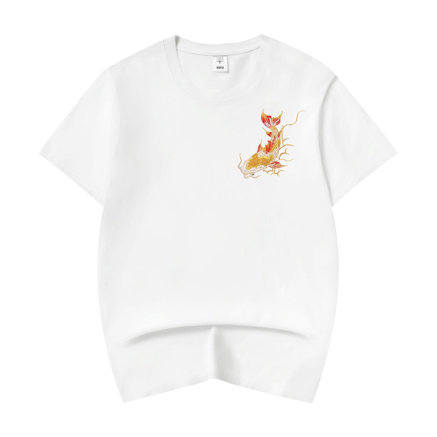 KH852 Golden Koi Fish Embroidery Tee