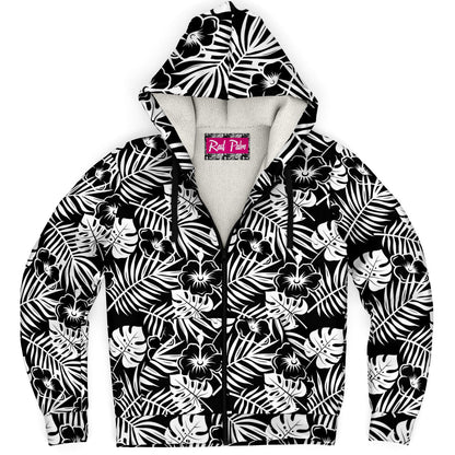 Rad Palm BLK WHT Microfleece Zip Hoodie