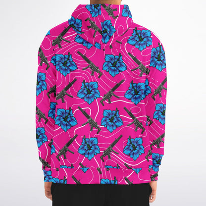 Rad Palm High Capacity Hibiscus Zip Up Hoodie