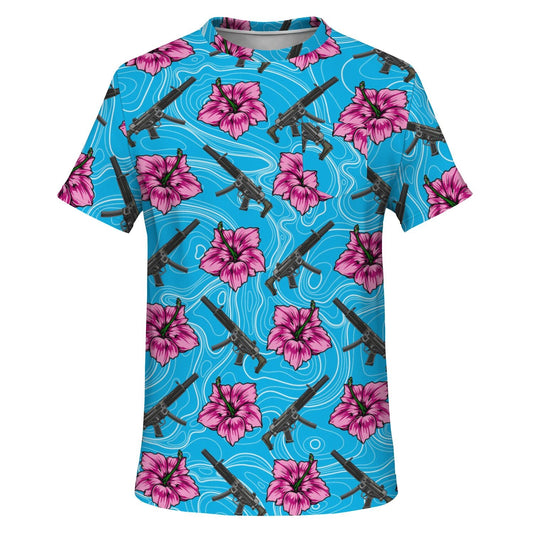 Rad Palm High Capacity Hibiscus Blue Pocket T-Shirt