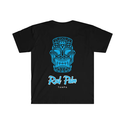 Rad Palm Blue Tiki Unisex Softstyle T-Shirt