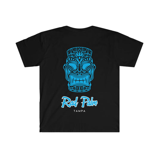 Rad Palm Blue Tiki Unisex Softstyle T-Shirt