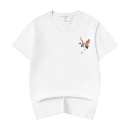 KH858 Flying Crane Embroidery Tee