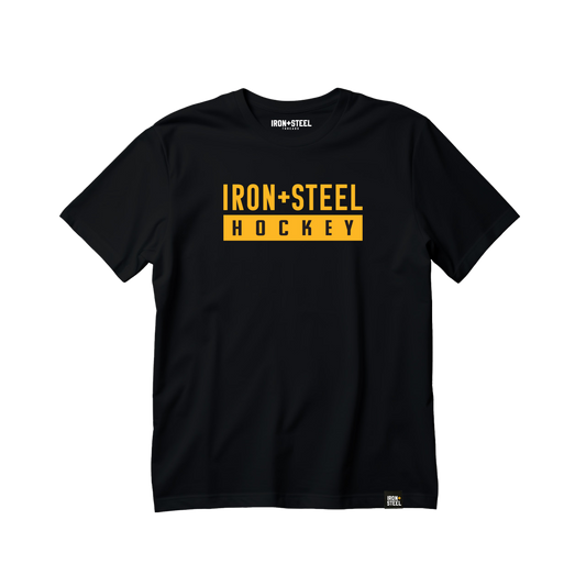 Iron+Steel Hockey Gold Tee