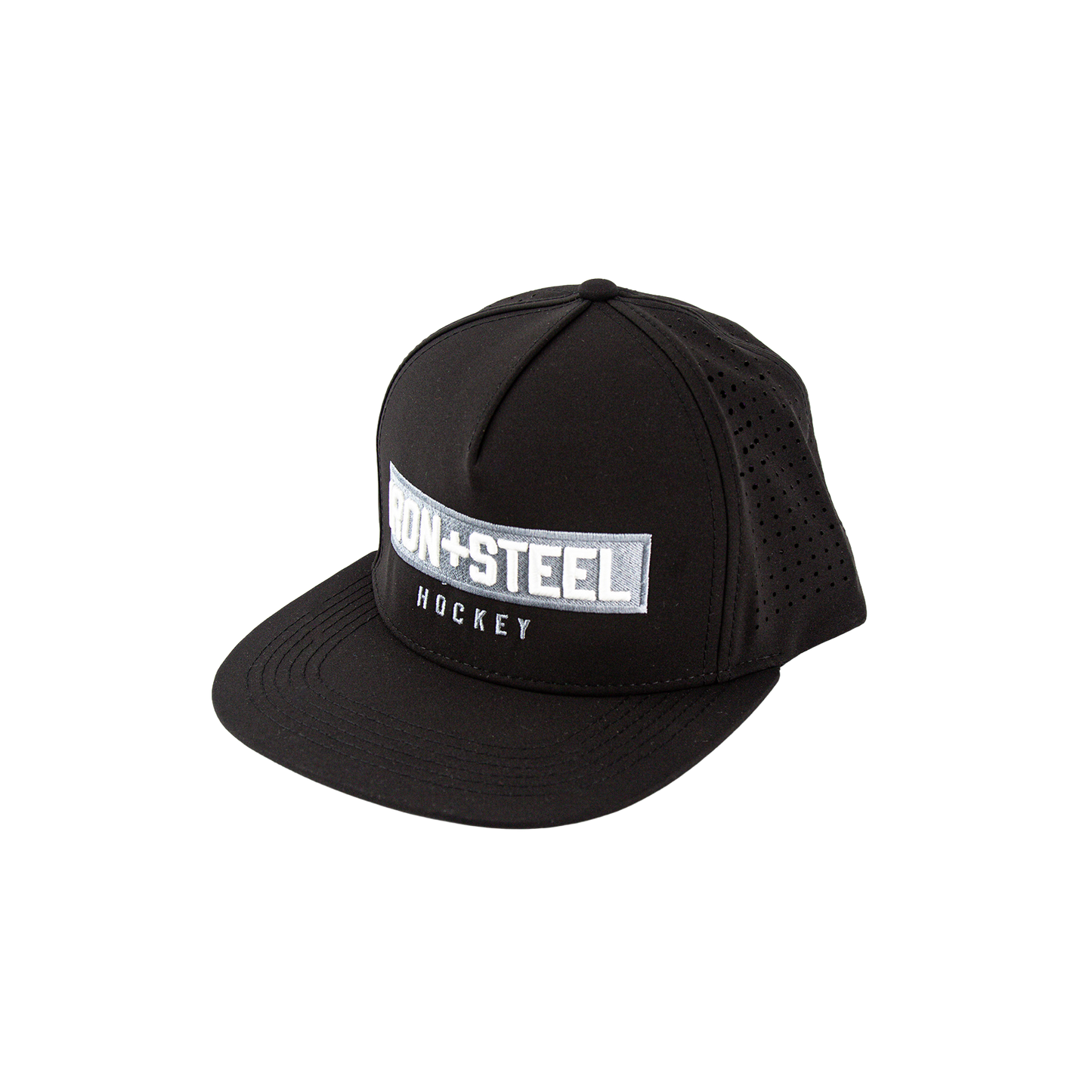 Iron+Steel Plate Snapback Hat - Black