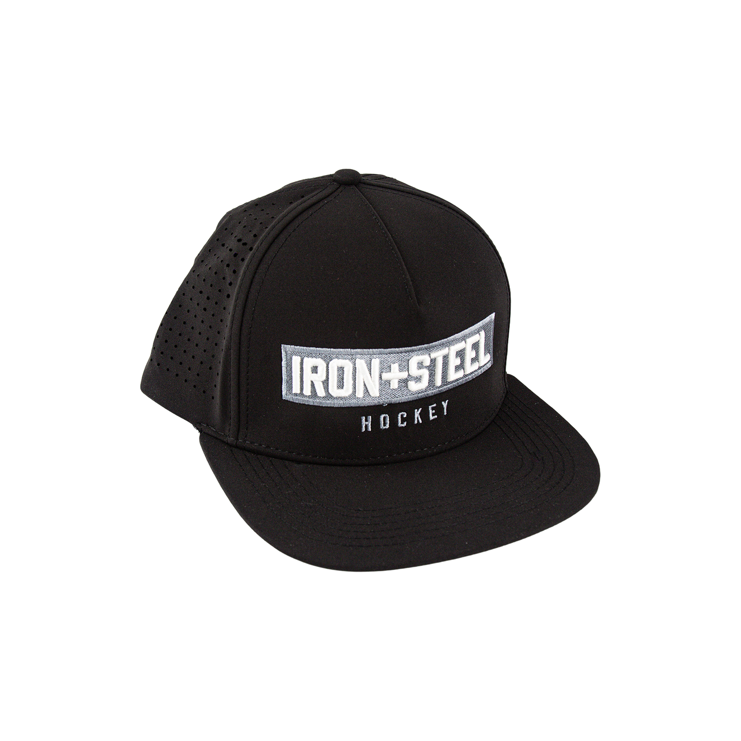 Iron+Steel Plate Snapback Hat - Black