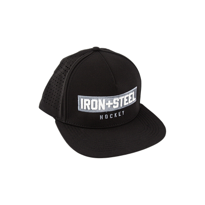 Iron+Steel Plate Snapback Hat - Black