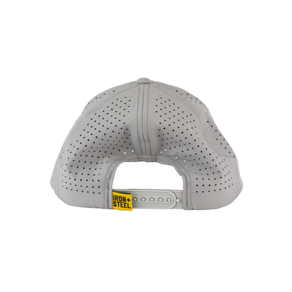 Iron+Steel Plate Snapback Hat - Grey