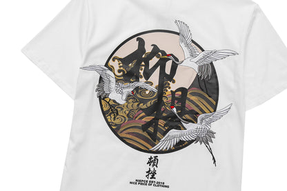 KH806 Movement of Cranes Embroidery Tee