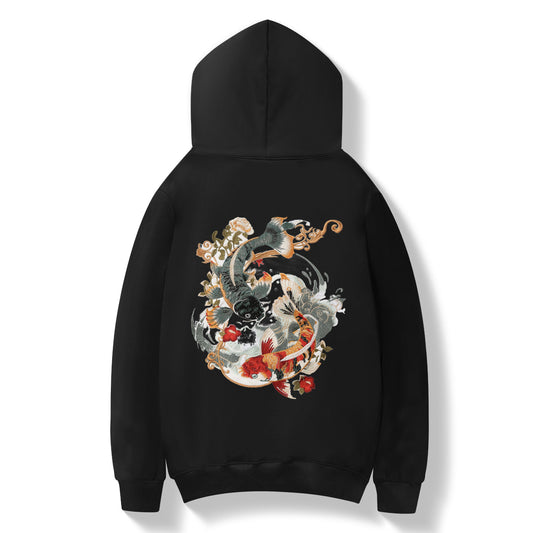 KH9008 YinYang Koi Embroidery Hoodie