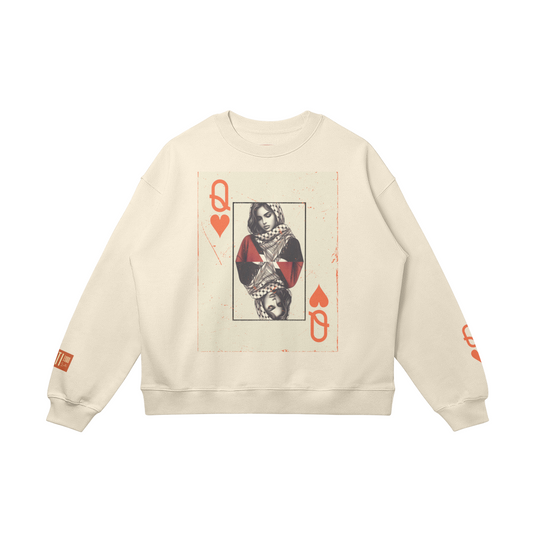 Palestinian Queen of Hearts Drop Shoulders Sweatshirt