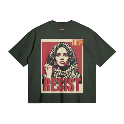 RESIST Boxy Cropped Premium Cotton Tee - Not eligible for returns or exchanges.