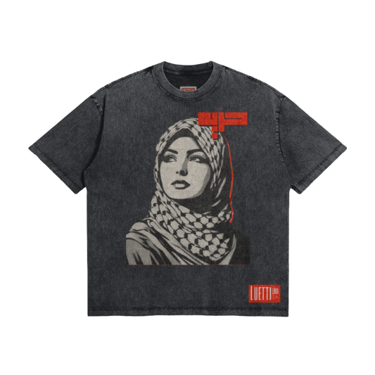 Freedom "Hurriya" Oversized Snow washed Tee