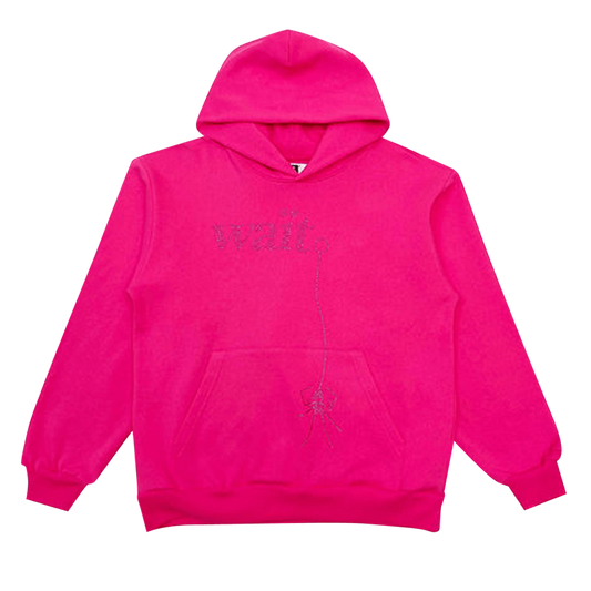Sp5der Wait Stone Rhinestone Hoodie 'PInk'